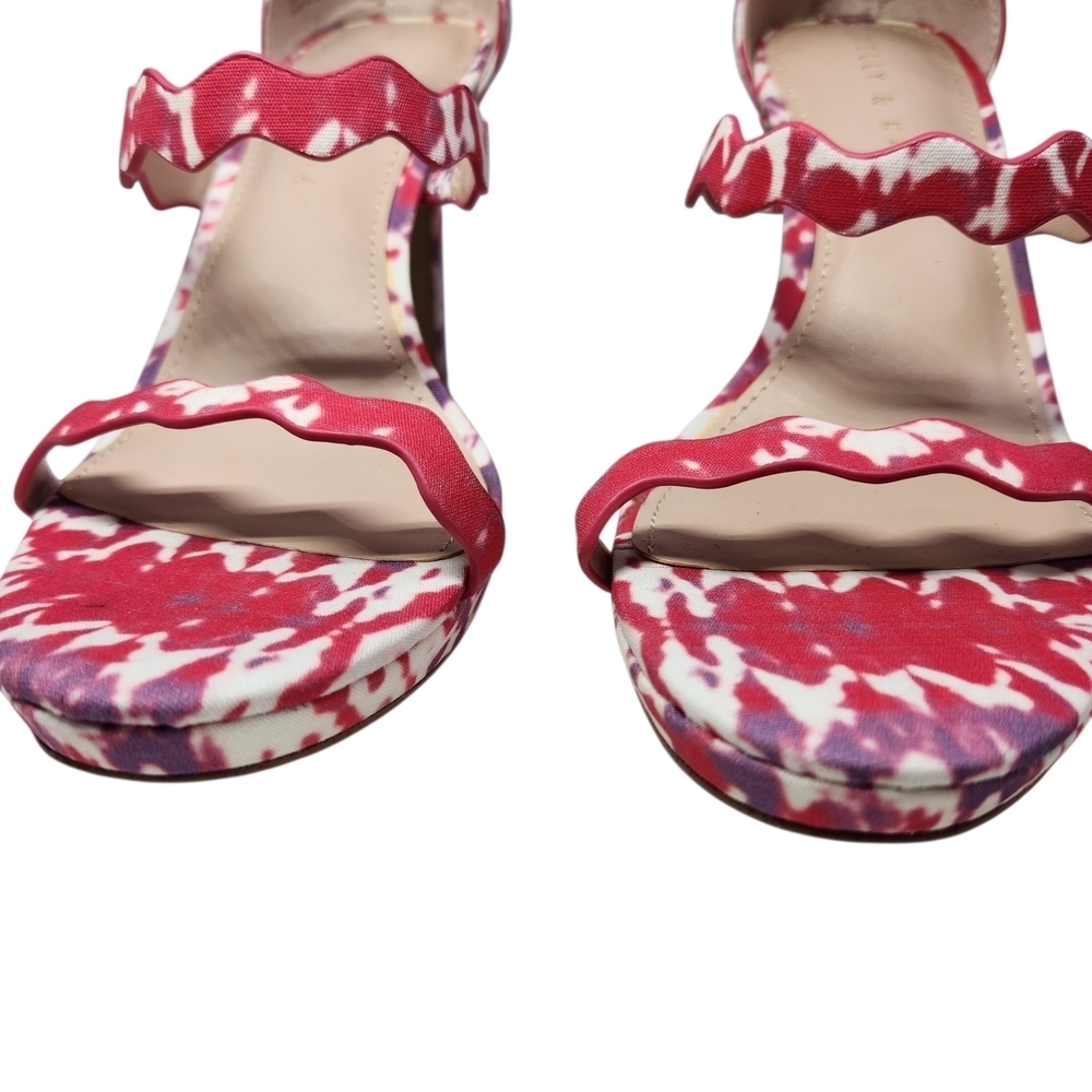 Kelly & Katie Scalloped Strappy Heels Sandals SZ 7.5 Red Purple Stiletto NWOT - Picture 5 of 14